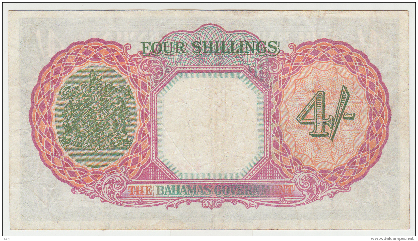 Bahamas 4 Shilings 1936 VF+ Pick 9e  9 E King George VI - Bahamas