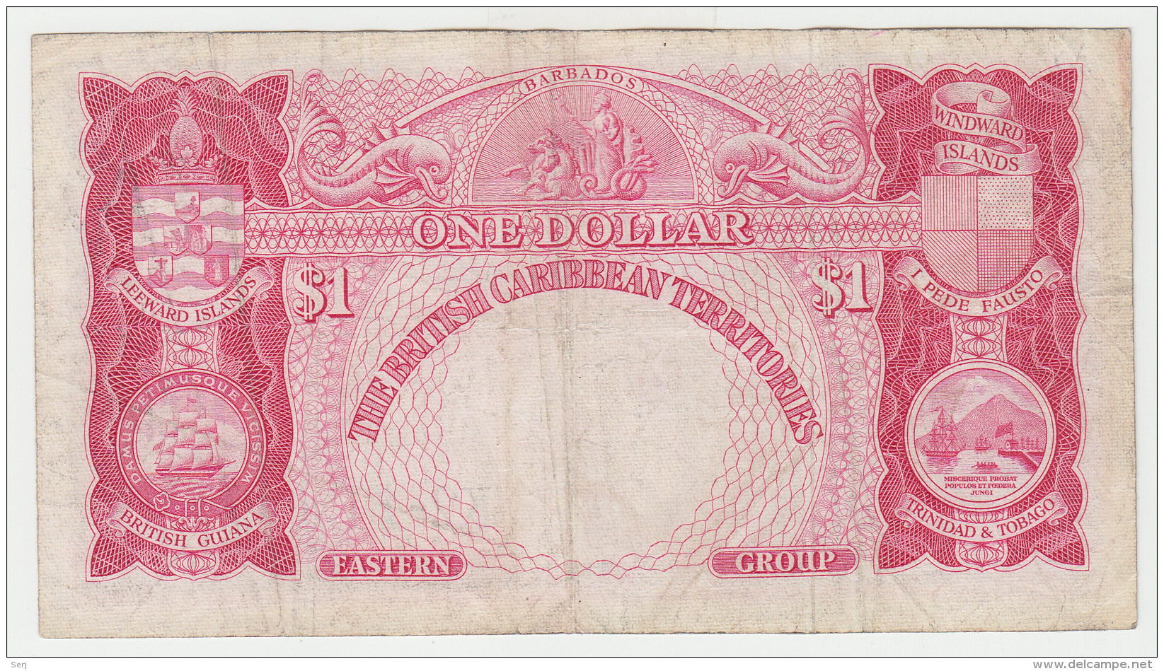 British Caribbean Territories 1 Dollar 1955 VF Pick 7b 7 B - Ostkaribik