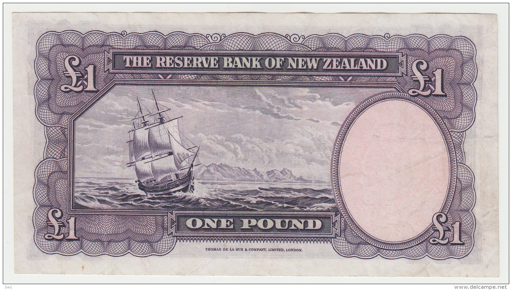 New Zealand 1 Pound 1940 - 1955 VF+ Pick 159a 159 A (Hanna) - Nueva Zelandía