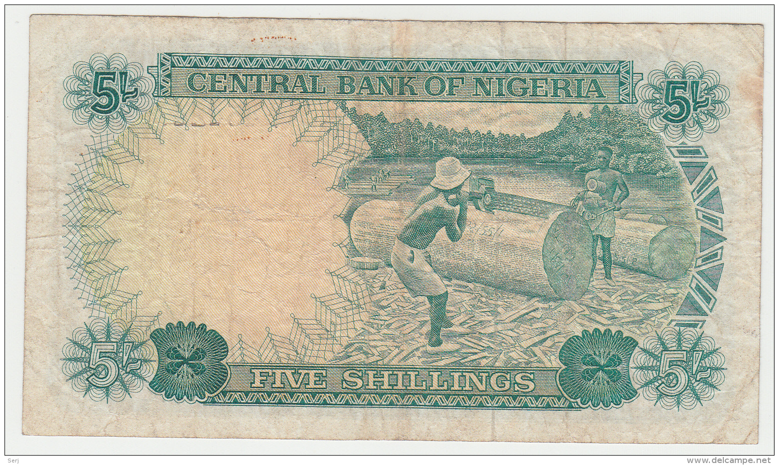 Nigeria 5 Shillings 1968 VF Pick 10a  10 A - Nigeria