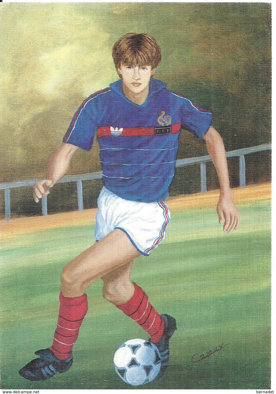 YANNICK STOPYRA  .. INTERNATIONAL FRANCAIS 1986 .. VU PAR LE PEINTRE CAZAUX - Fussball