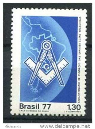 103 BRESIL 1977 - Masonic Franc Maconnerie Freemasonry Symbole Brasil - Neuf ** (MNH) Sans Charniere - Franc-Maçonnerie