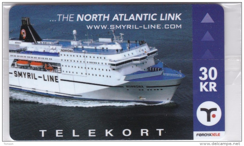 Faroe Islands, ORD-001, 30 Kr , Not Overprinted, The North Atlantic Link. Cruise Ship, Mint In Blister, 2 Scans. - Faroe Islands