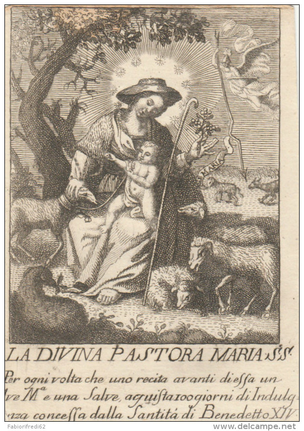SANTINO HOLY CARD S.THERESIA -XVII SECOLO ? -PERGAMENA -PICCOLA USURE SUI BORDI  (10N - Santini