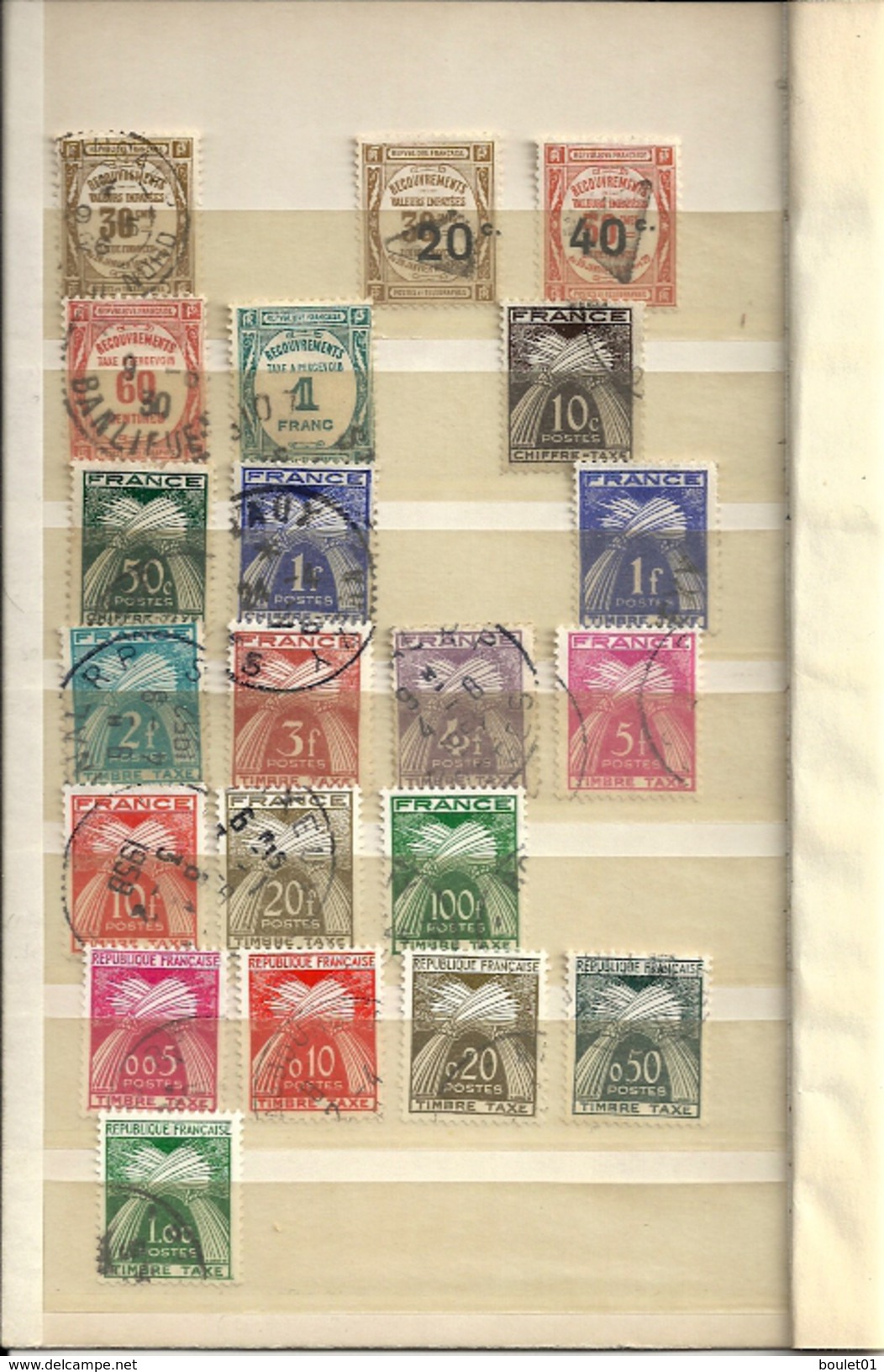 Bon Lot De 45 Timbres Taxes Oblitèrés Du N° 2 Au N 94   ( De Bonnes Valeurs Voir Les 2 Scans) - Collezioni