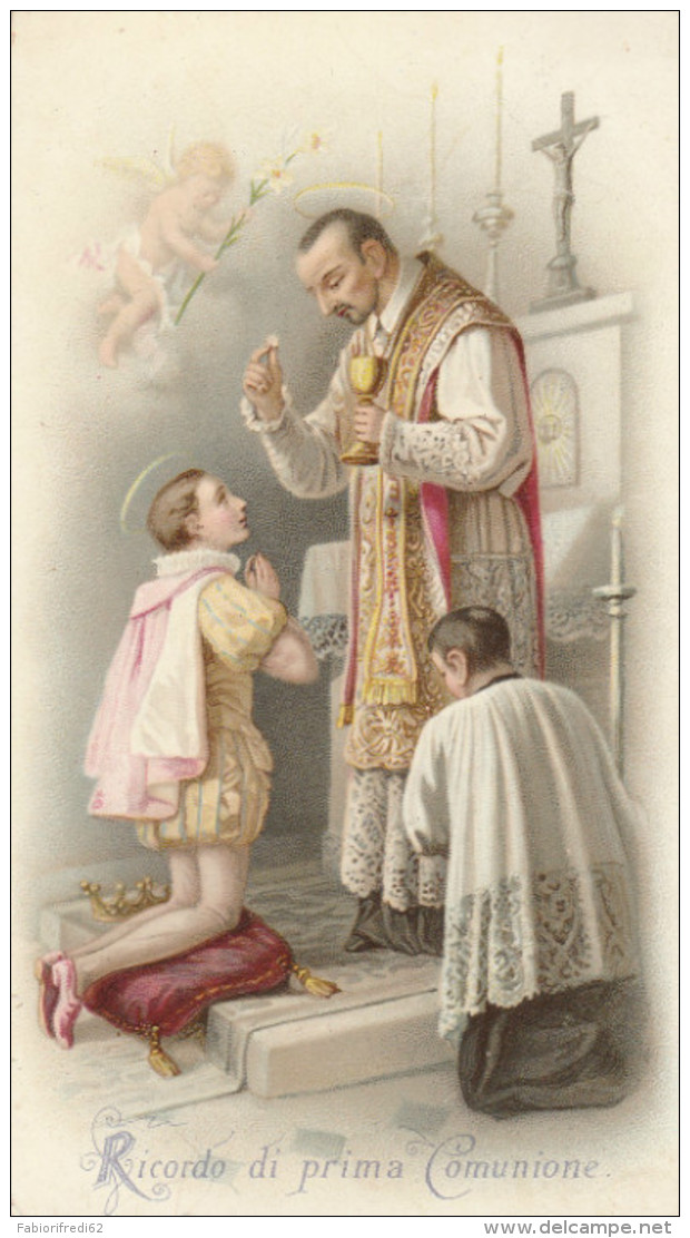 SANTINO HOLY CARD RICORDO DI PRIMA COMUNIONE - 1892 (92K - Images Religieuses