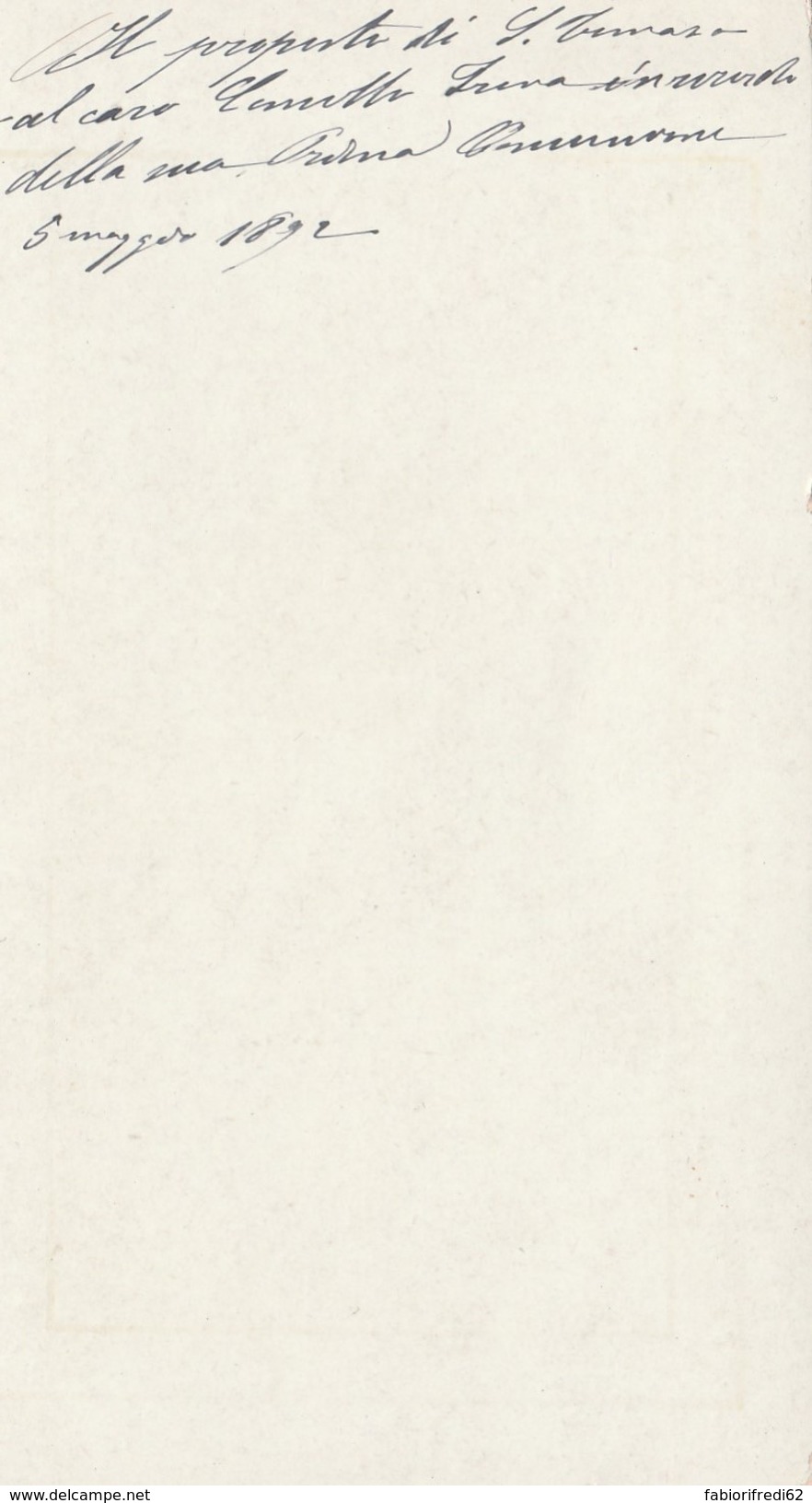 SANTINO HOLY CARD RICORDO DI PRIMA COMUNIONE - 1892 (92K - Images Religieuses