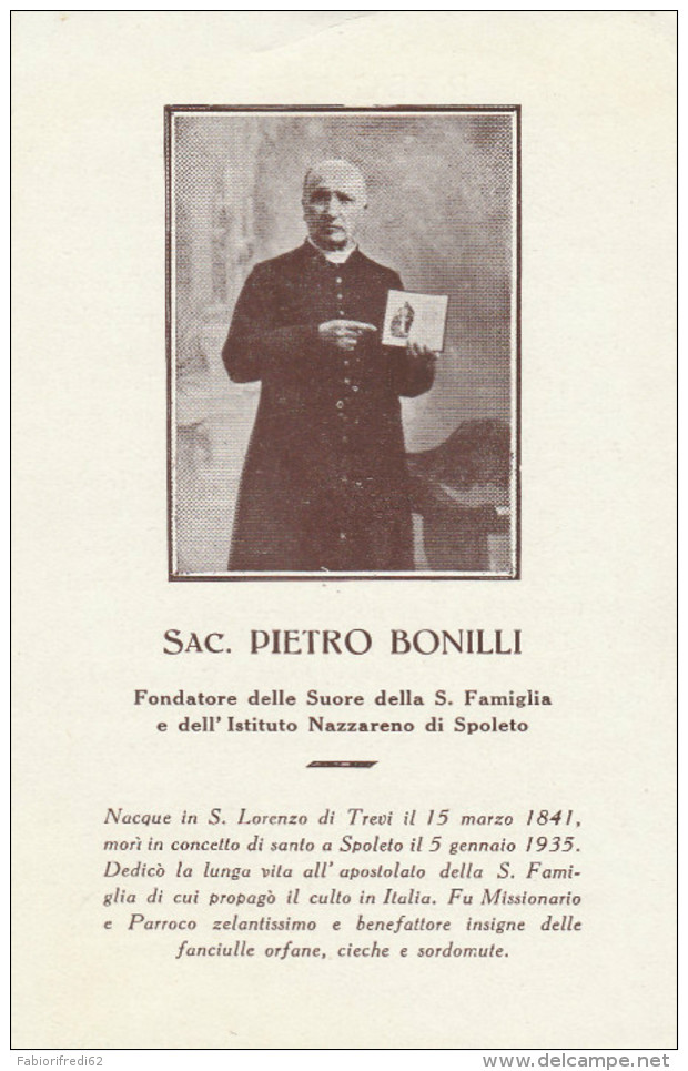 SANTINO HOLY CARD SAC. PIETRO BONILLI - 1935 (30Z - Images Religieuses