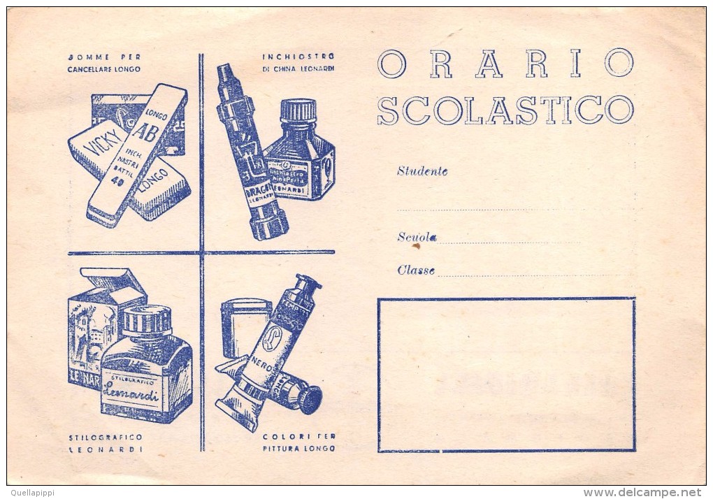 05078 "ORARIO SCOLASTICO LONGO-COLLAMIDINA PASTA BIANCA ADESIVA PROFUMATA-PLASTICROM CERA " - Pubblicitari