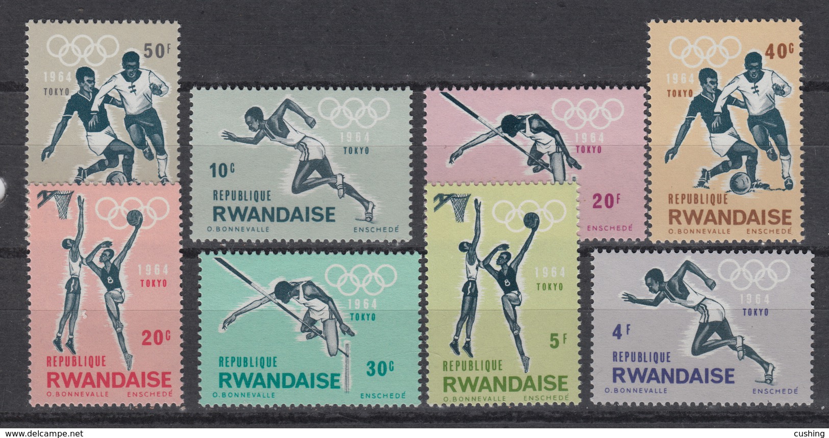 RWANDA Belgian Catalog  76-83 ** MNH &ndash; Olympic Games Tokyo 1964 - Unused Stamps