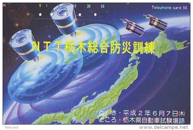 Télécarte Japon  SATELLITE  (800) ESPACE * TERRESTRE * MAPPEMONDE * Telefonkarte Phonecard JAPAN * GLOBE - Espace