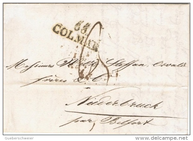 ALS-L8 - ALSACE-LORRAINE Belle Lettre De Colmar Pour Niederbruck 1827 - Lettres & Documents
