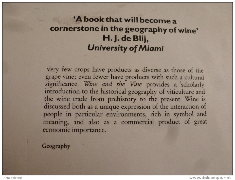 Wine and the Vine: An Historical Geography of Viticulture and the Wine Trade