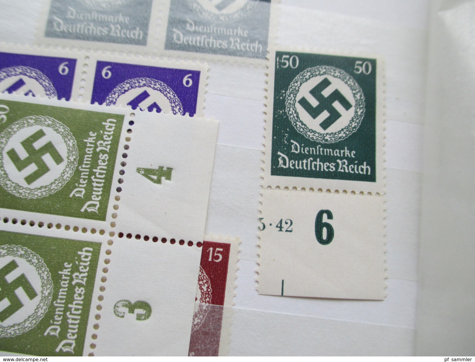 Deutsches Reich Dienstmarken Lagerbuch **/o hoher Katalogwert! Fundgrube! Einheiten / Oberränder usw. 169b geprüft! POL