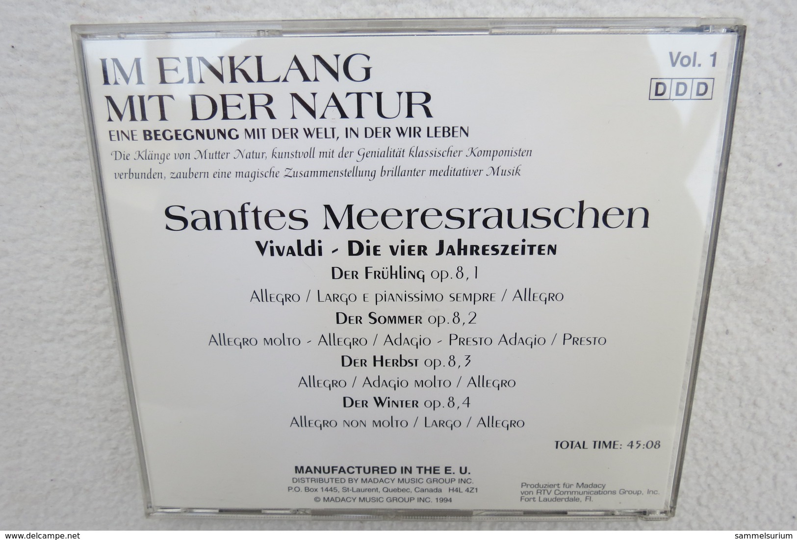 CD "Vivaldi" Die Vier Jahreszeiten, Sanftes Meeresrauschen, Im Einkang Mit Der Natur, Vol. 1 - Klassik