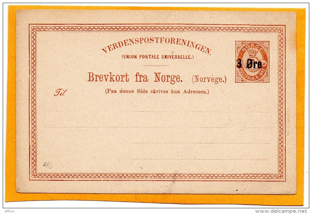 Norway Old Card - Brieven En Documenten