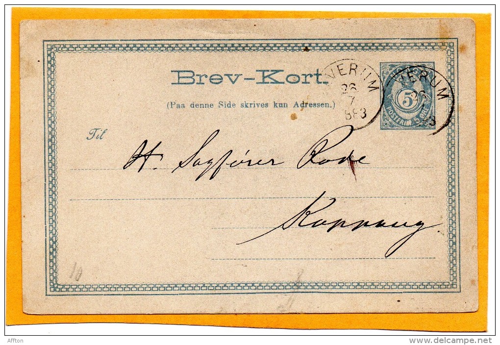Norway 1883 Card Mailed - Briefe U. Dokumente
