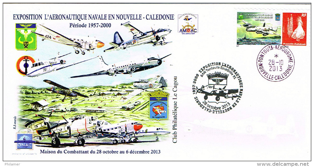 Nouvelle Caledonie Timbre Personnalise Prive Exposition Aeronautique Navale ùaison Combattant Onac 28/10/2013 TB - Briefe U. Dokumente