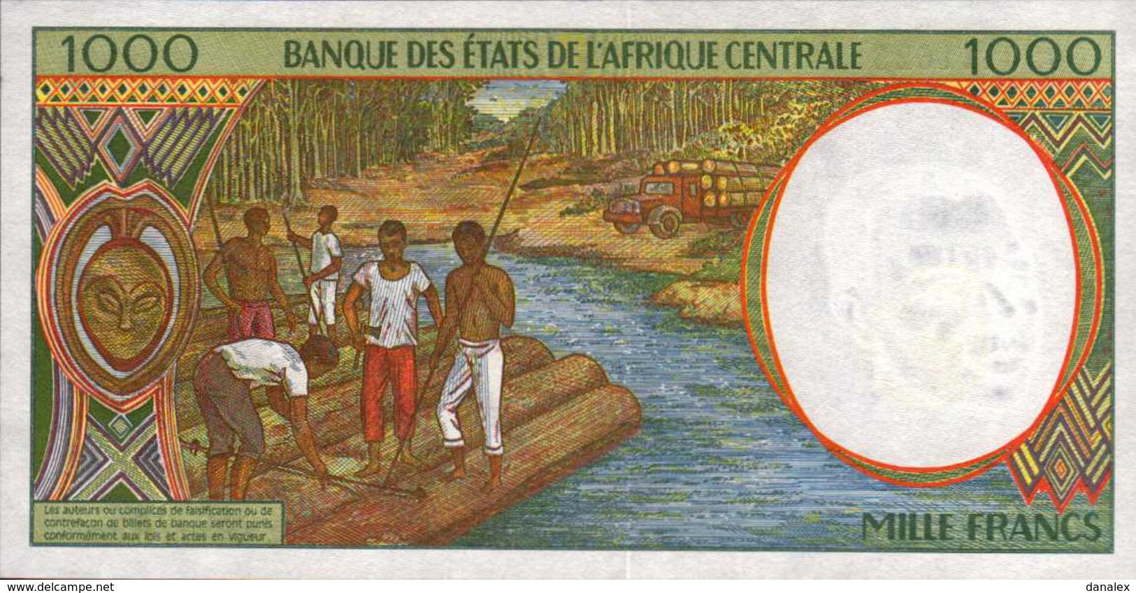 République CENTRAFRICAINE 1000 FRANCS 2000  Pick 302?  UNC/NEUF - Central African Republic