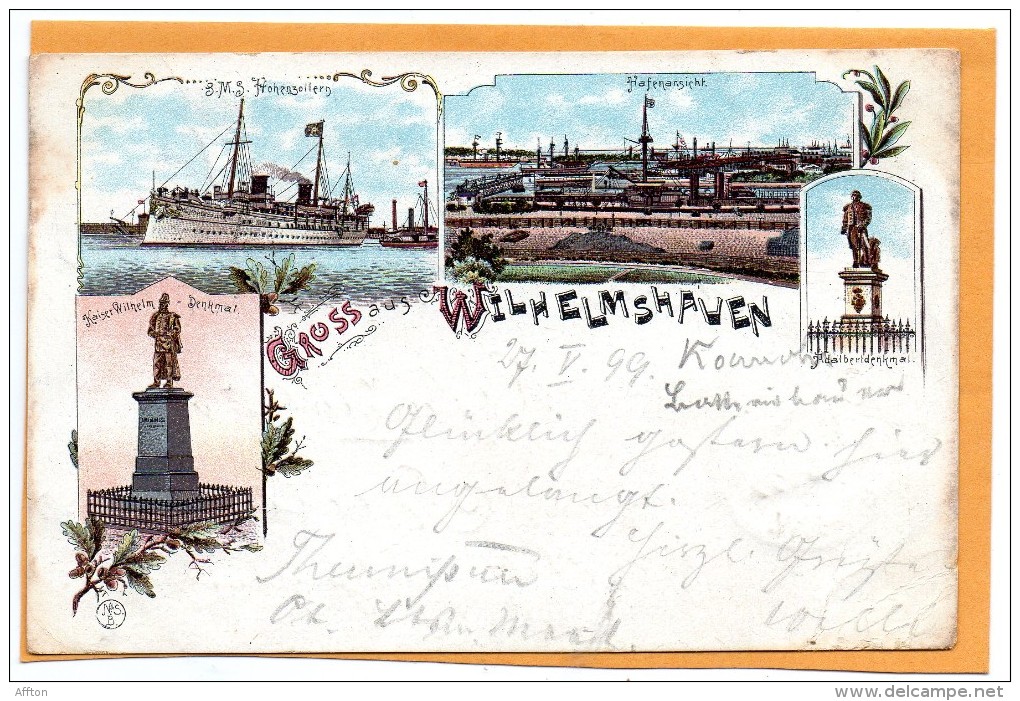 Gruss Aus Wilhelmshaven 1899 Postcard - Wilhelmshaven