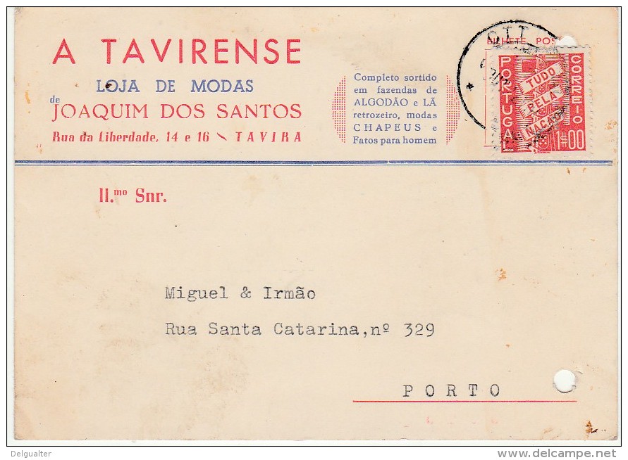 Bilhete Postal :: A Tavirense :: Loja De Modas :: Tavira :: 1960 :: Holed - Publicités