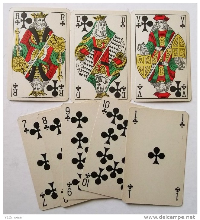 ANCIEN JEU DE 32 CARTES . CARTES FINES G.H.I. PIQUET PIKET FIJNE KAARTEN - 32 Cartes