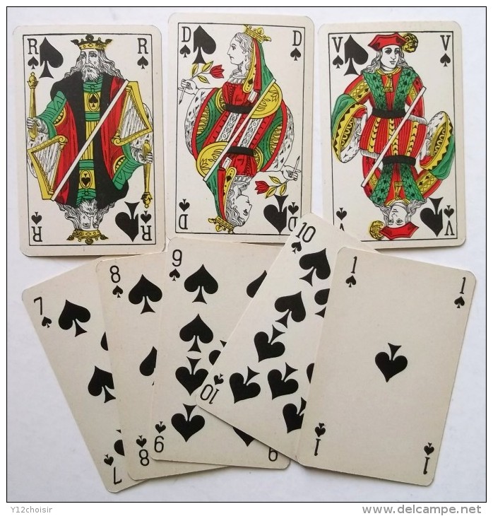 ANCIEN JEU DE 32 CARTES . CARTES FINES G.H.I. PIQUET PIKET FIJNE KAARTEN