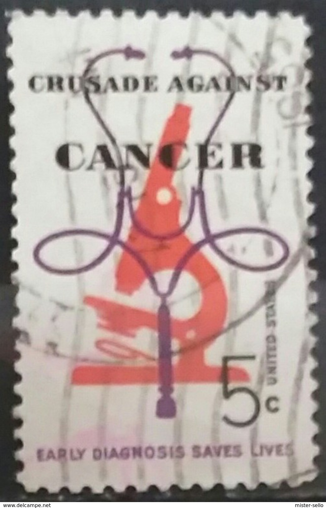 ESTADOS UNIDOS 1965 Lucha Contra El Cancer. USADO - USED. - Usados