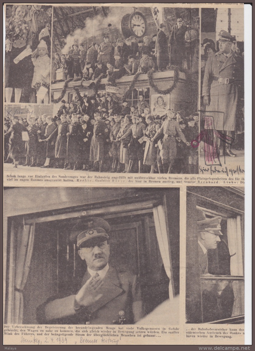 Newspapers Deutschland (Germany) Reich 2 April 1939 Photo Hitler Nazi - Other & Unclassified