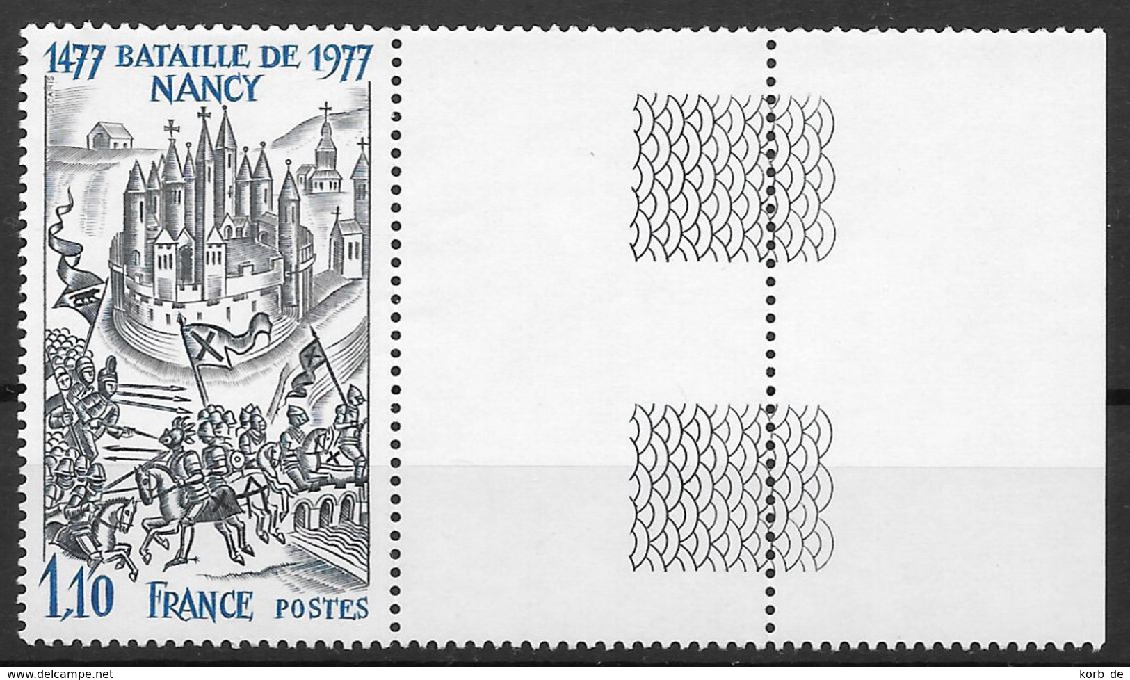 Frankreich 1977 / MiNr.  2038  Rechter Rand, Rand War Nach Hinten Geknickt   ** / MNH   (o3008) - Nuevos