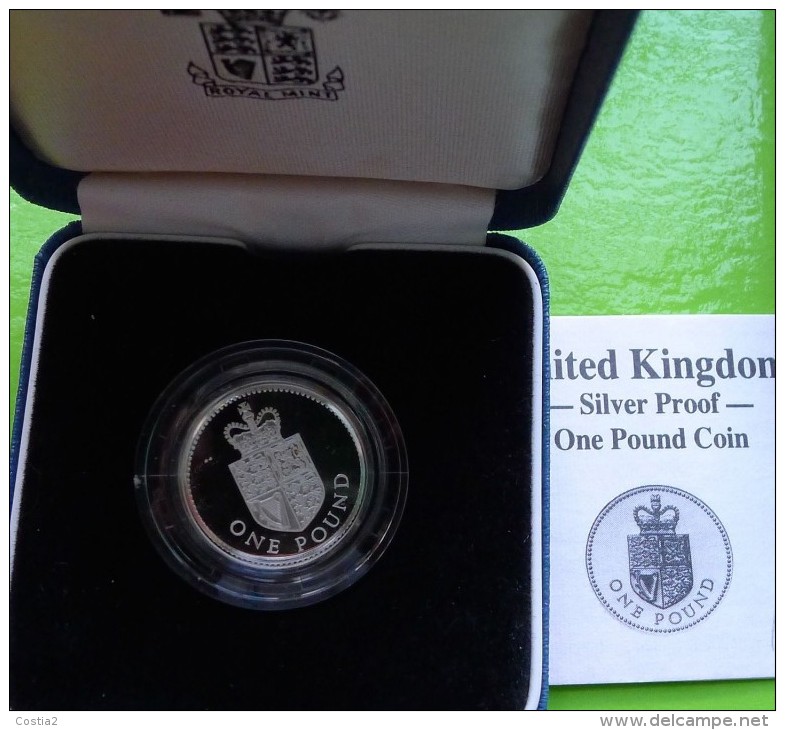 1988 Royal Mint Silver Proof £1 Pound Coin In Box - 1 Pound