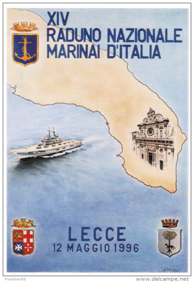 MARINA MILITARE LECCE Raduno Naz. Ass. Marinai D´Italia ANMI A.N.M.I. 1996 RARA PERFETTA INCROCIATORE GARIBALDI - Guerra