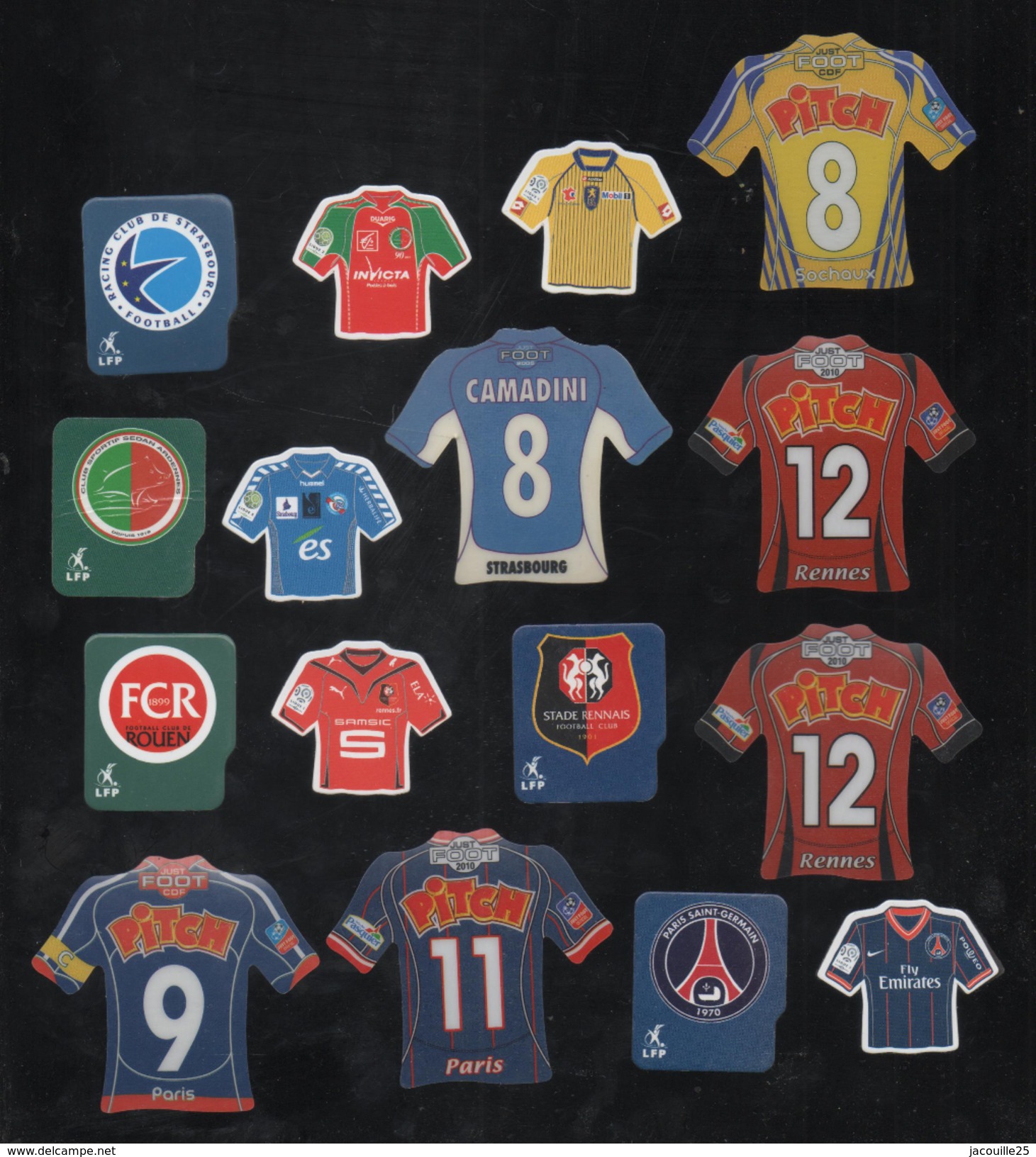 LOT 16 MAGNETTES SEDAN PSG STRASBOURG RENNES SOCHAUX ROUEN NO PIN'S - Altri & Non Classificati