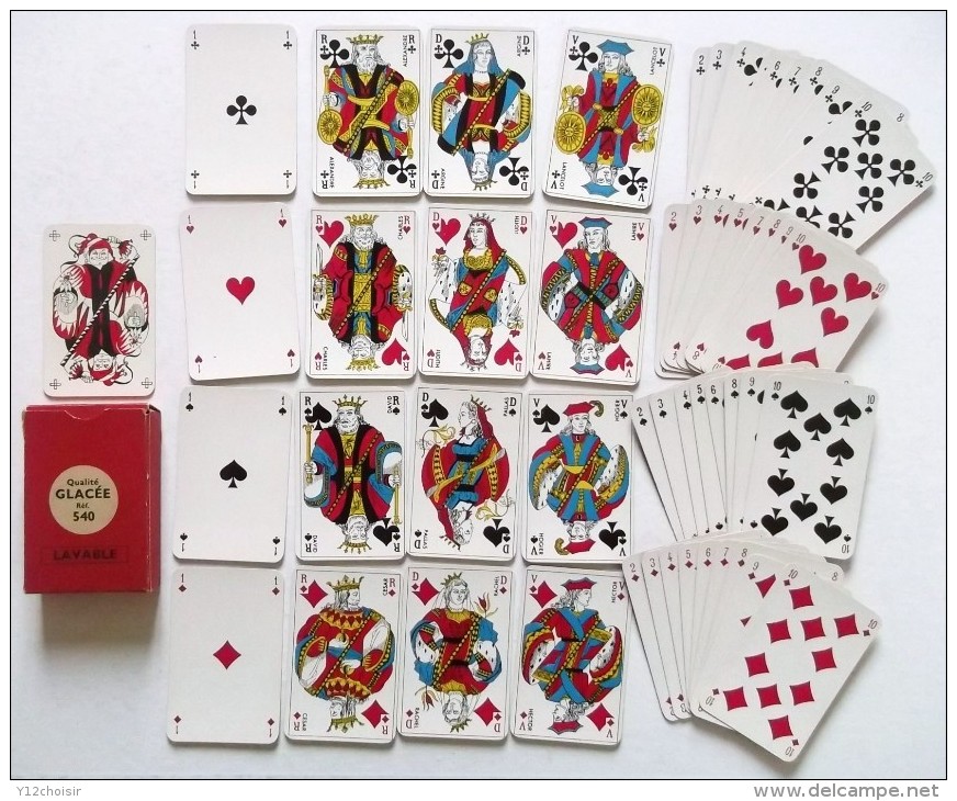 ANCIEN JEU DE 53 CARTES WILLEB . QUALITE GLACEE REF. 540 LAVABLE - Autres & Non Classés