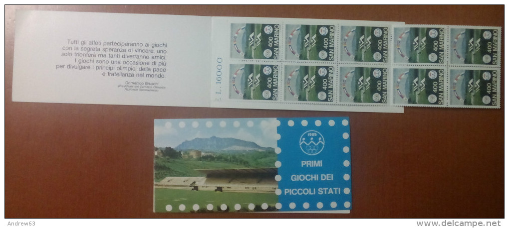 SAN MARINO - 1985 - Primi Giochi Sportivi Dei Piccoli Stati - Libretto Nuovo Da 10 Esemplari - NUOVO - **MNH - Non Classificati