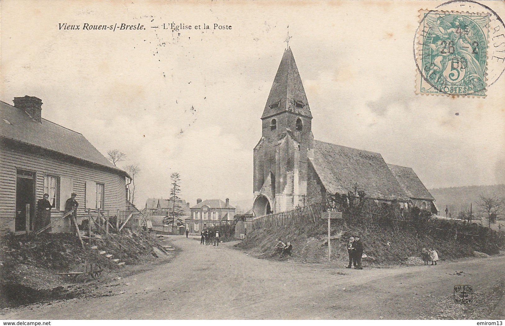 76 Vieux Rouen Sur Bresle L'église Et La Poste - Altri & Non Classificati