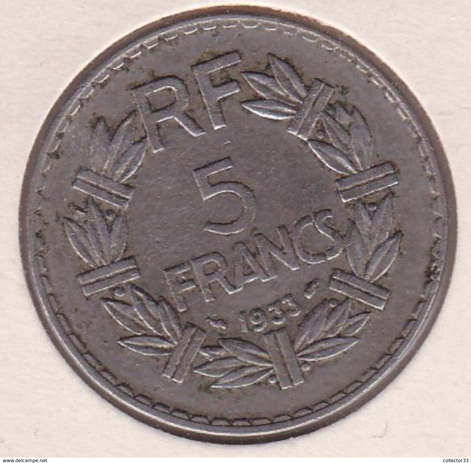 F336-2 5 FRANCS LAVRILLIER 1933 - Autres & Non Classés