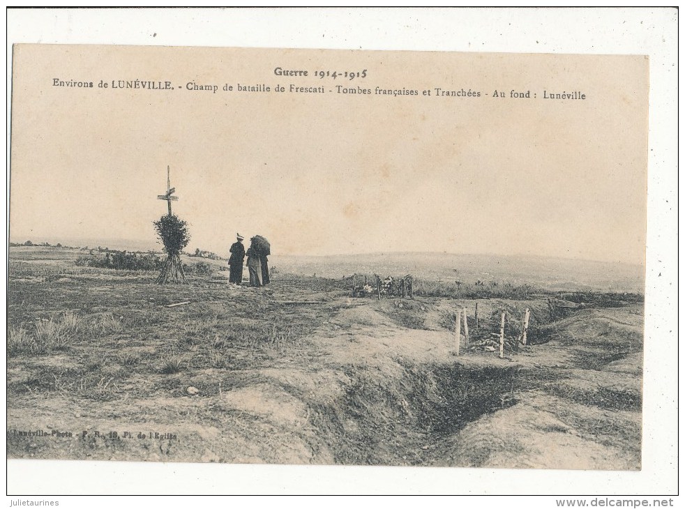 CHAMP DE BATAILLE DE FRESCATI TOMBES FRANCAISES ET TRANCHEES CPA BON ETAT - Guerre 1914-18