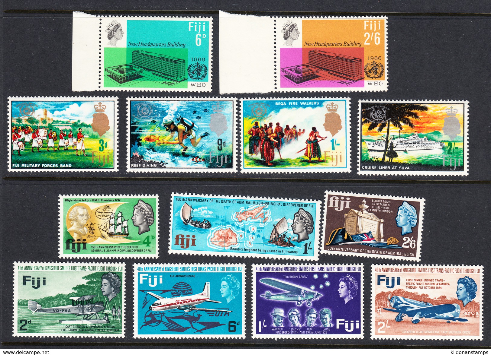 Fiji 1966-68, Mint No Hinge, Sc# 224-225,229-239 SG 354-355,360-370 - Fiji (...-1970)