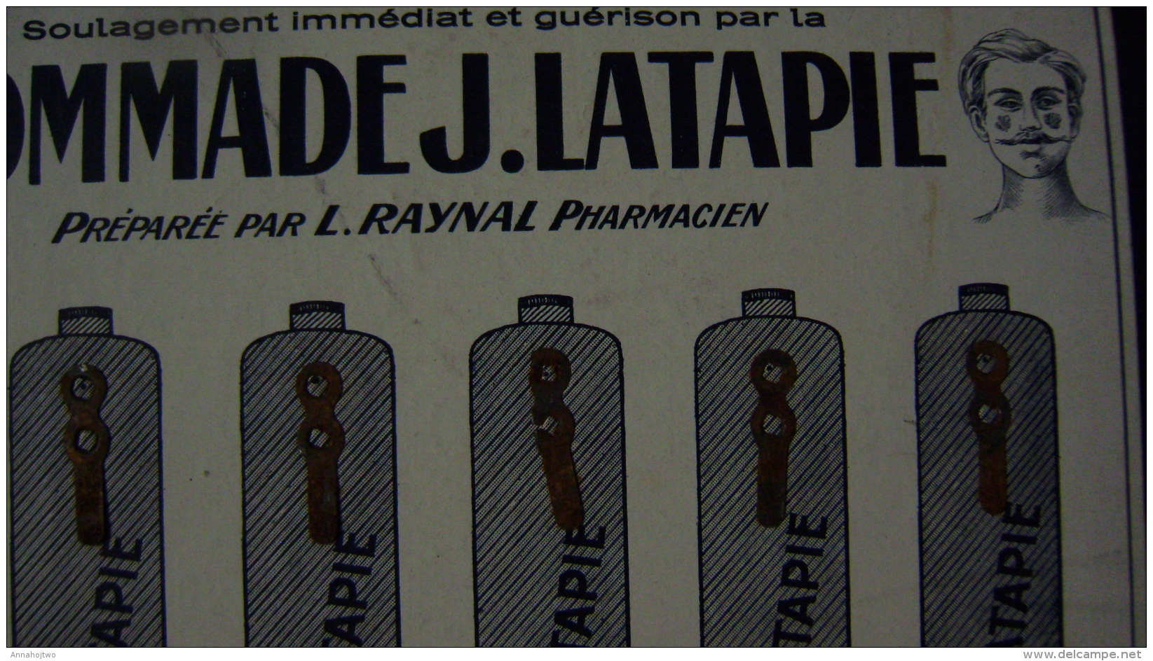 PHARMACIE -MÉDECINE / CARTON PUBLICITAIRE Pour La POMMADE J. LATAPIE-Maladies Peau,traitement,cosmétique.. - Plaques En Carton