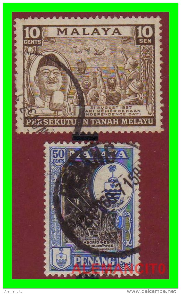 MALAYA  (  MALASIA  ASIA  )  SELLOS AÑOS 1957-60 - Malaysia (1964-...)