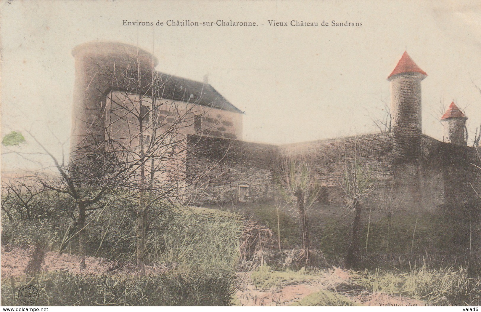 SANDRANS    01    AIN     CPA  COLORISEE  VIEUX CHATEAU - Châtillon-sur-Chalaronne