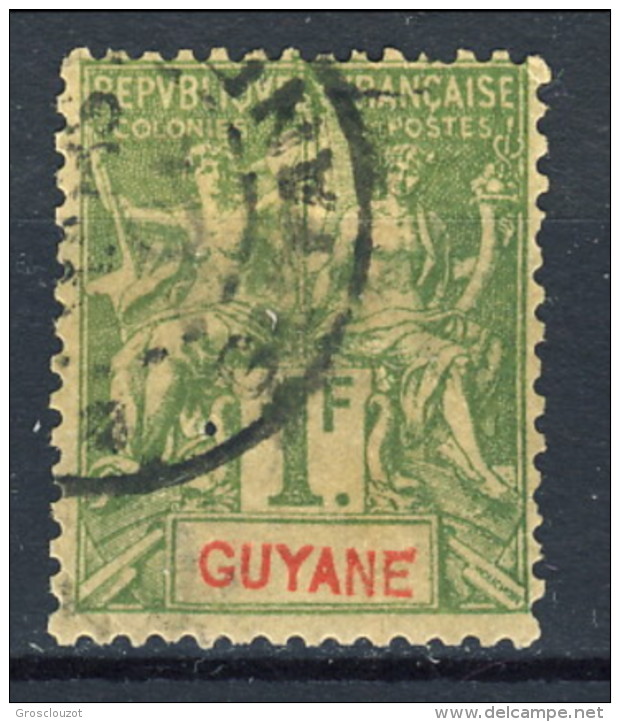 Guyane  1892 N. 42 F. 1 Oliva Usato Catalogo € 15 - Oblitérés