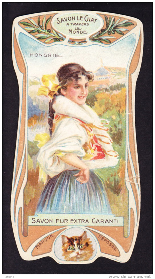CHROMO Savon Le Chat A Travers Le Monde La Hongrie Calendrier 1906 1907 Goossens Art Nouveau - Autres & Non Classés