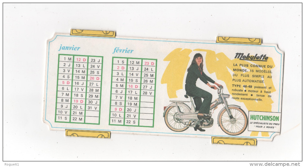 CALENDRIERS 1969 - ( Théme Cyclomoteur Cady ; Mobylette ; Bicyclettes ; ) Dépliant - SYMPA !!!!!!!!! - Big : 1961-70