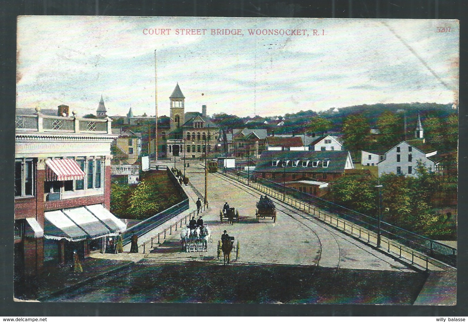 +++ CPA - Amérique - Etats Unis - Rhode Island - WOONSOCKET - Court Street Bridge 19  // - Woonsocket