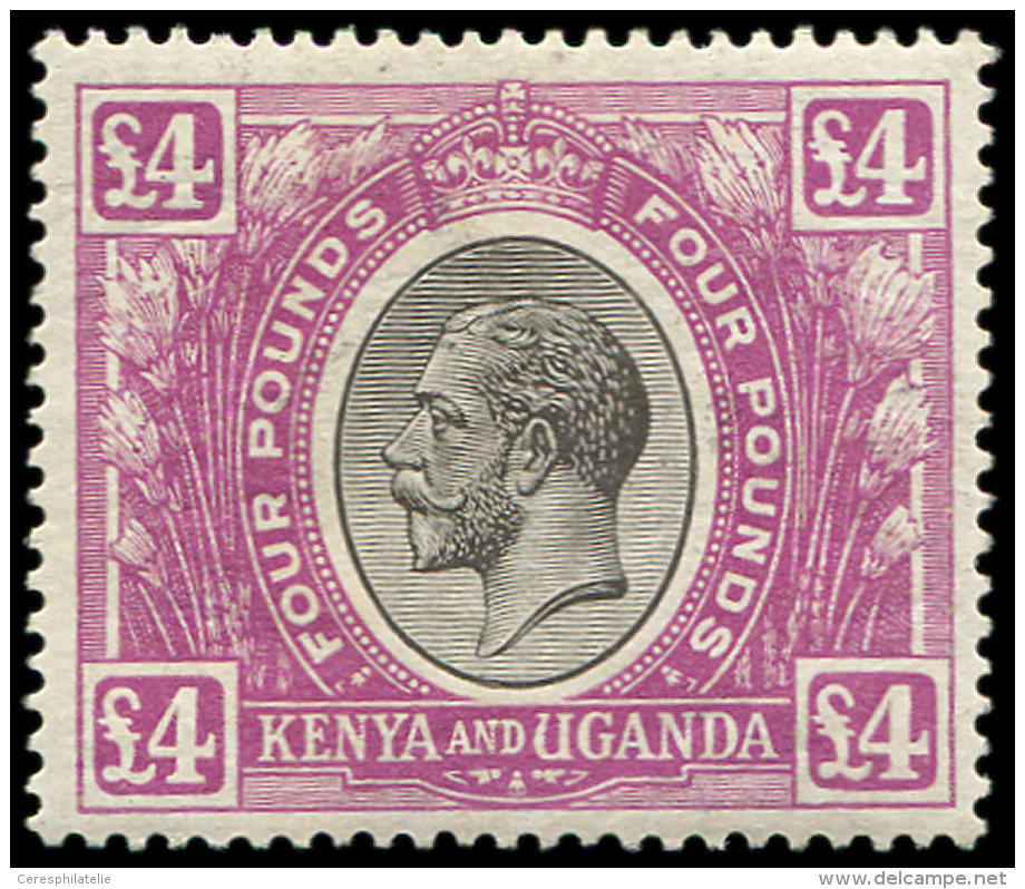 KENYA-OUGANDA 21 : 4&pound;. Lilas-rose Et Noir, TB - Autres & Non Classés
