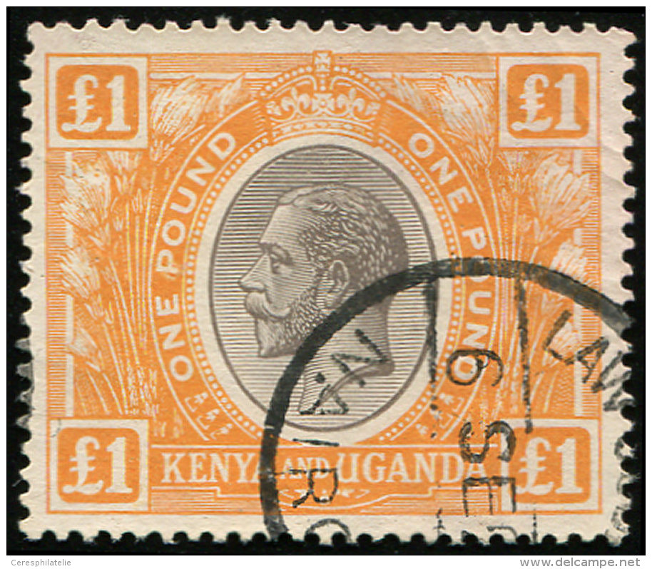 KENYA-OUGANDA 18 : 1&pound;. Orange Et Noir, Obl., TB - Autres & Non Classés