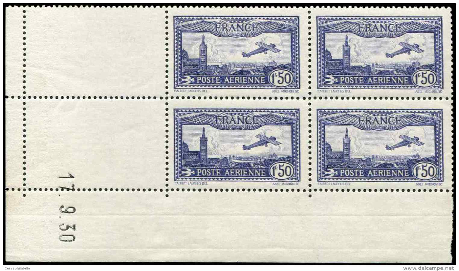 6a  Vue De Marseille, 1f.50 Outremer, BLOC De 4 CD 17/9/30, TB - Other & Unclassified