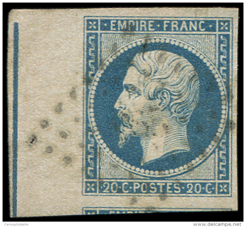 L14Ai 20c. Bleu, Type I, Bdf Avec FILET D'ENCADREMENT, Très Grandes Marges, Obl. PC, Superbe - Autres & Non Classés